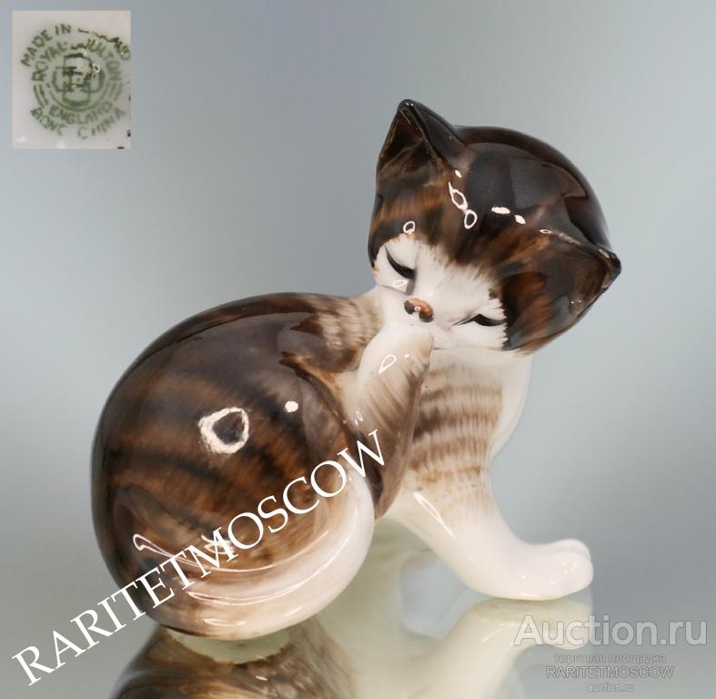 Кот кошка котенок статуэтка фарфор Royal Doulton Англия 55
