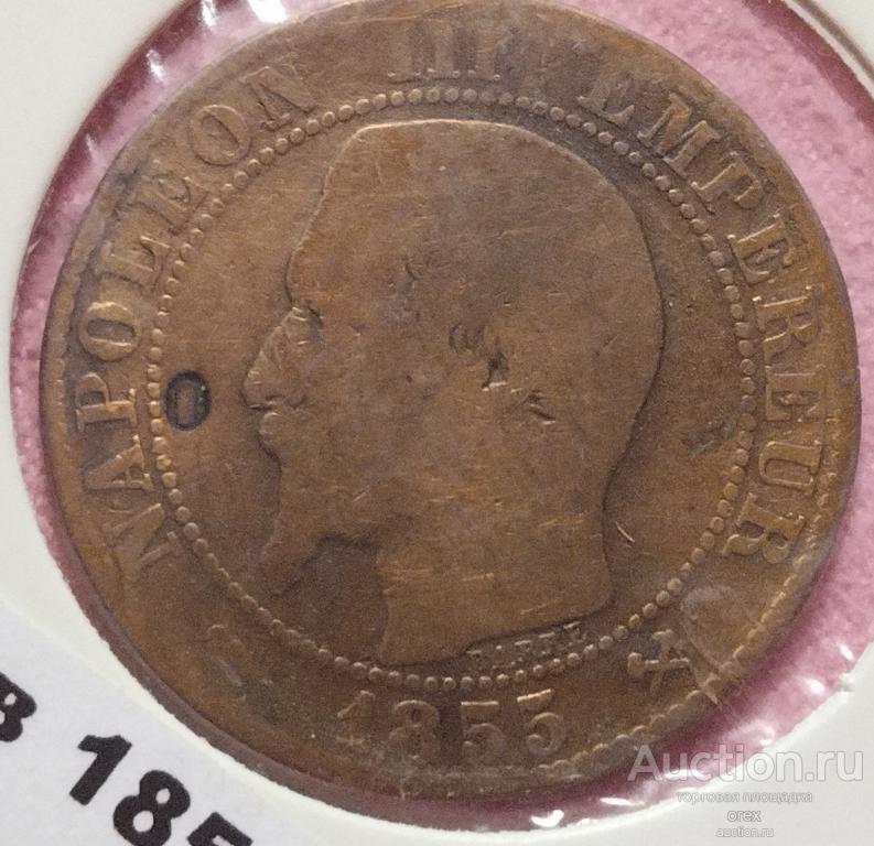 5 сантимов 1855  Франция В (холдер)