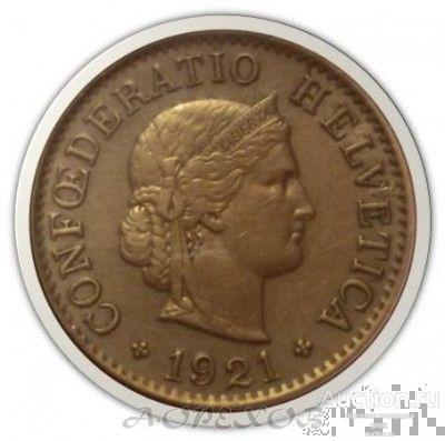 5 раппен 1921 Швейцария (холдер)