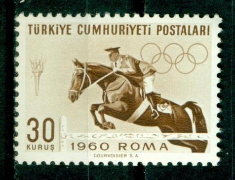 Марки.  Турция.  1960.  Спорт.  XVII  летние  Олимпийские  Игры  в  Риме.  РАЗНОБОЙ.