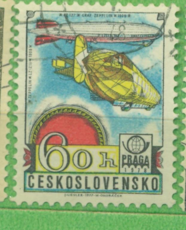 Чехословакия 1977 г. Международная филателистическая выставка в Праге Дирижабли  гашеная