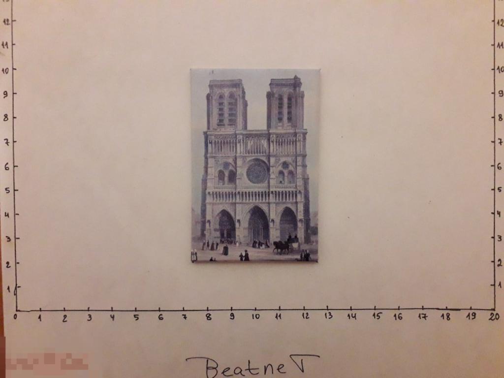Магнит на холодильник - Париж, Франция, Собор Парижской Богоматери (France, Paris) (закатной) 