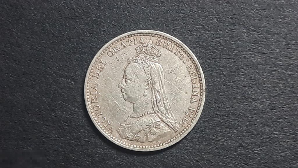(WG) 3 пенса 1889 Англия серебро (ДЮ) из коллекции 