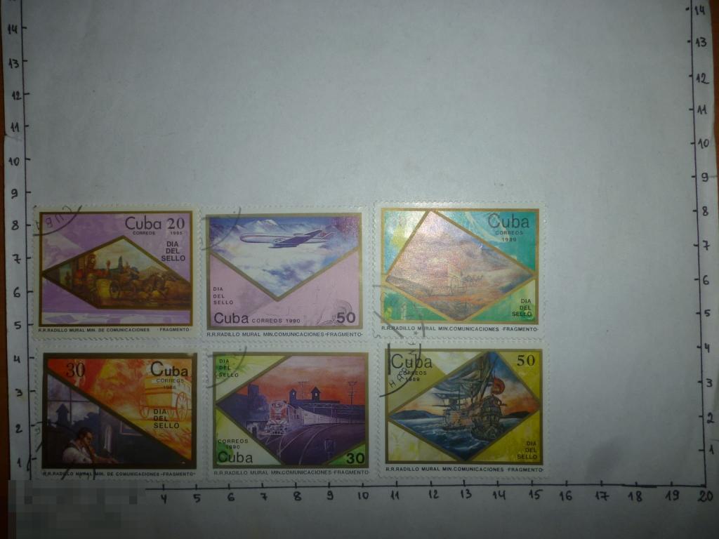 Марки 1985, 1988, 1989, 1990, Куба: Фрески 