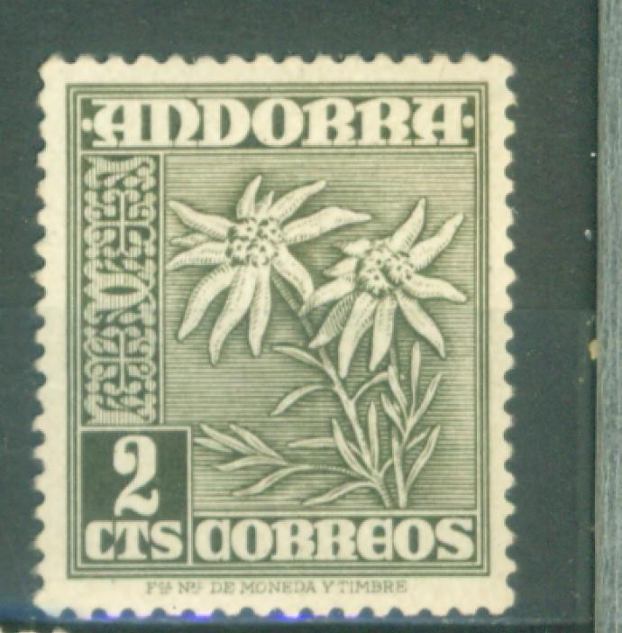 Андорра 1951 г. стандарт Эдельвейс негашеная **