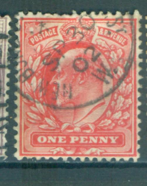 Великобритания 1902 г. стандартный выпуск марка № 104А п\ф 14Х14 Эдуард гашеная