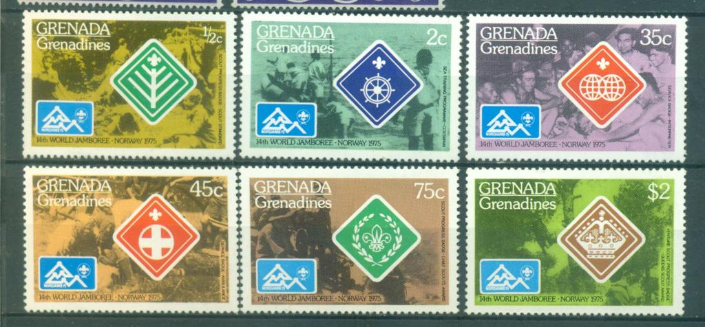 Гренада 1975 г. Слет скаутов в Норвегии Эмблемы команд негашеная**