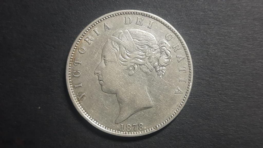 (WG) 1/2 кроны полкроны 1878 Англия  серебро (ДЮ) из коллекции состояние 