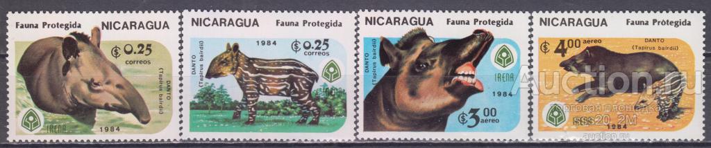 Никарагуа 1984 центральноамериканский тапир Mi2549-2552 MNH