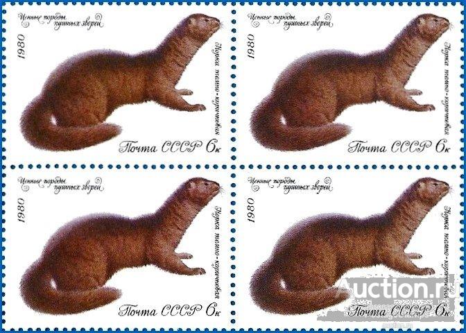 1980 СССР 5088 (Z 5020) Пушные звери. Норка** MNHOG (ЧБН)
