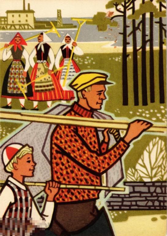 (WG) Остров Кихну 1965 Лембер-Богаткина национальные костюмы Таллин (2022-211) чистая