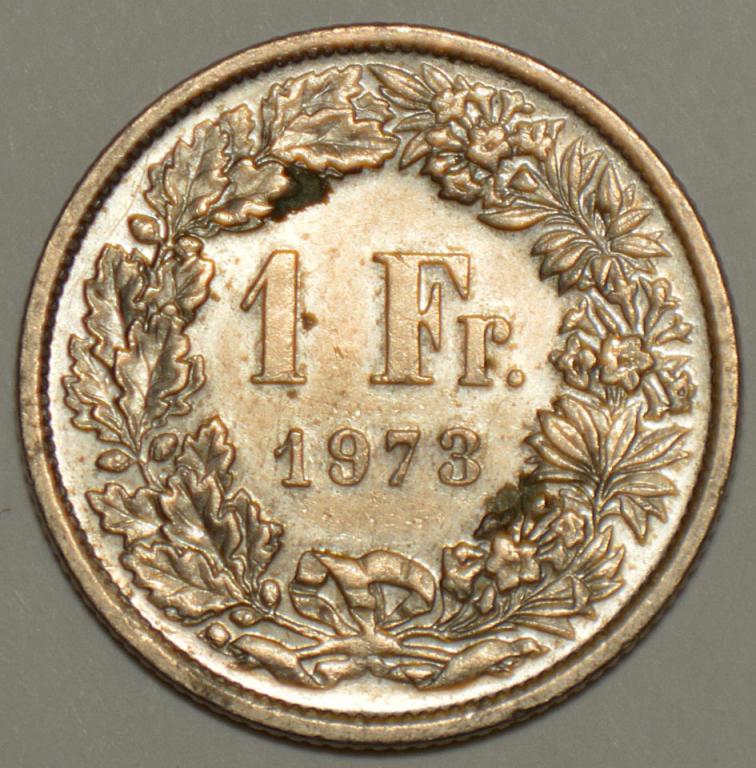 Швейцария 1 франк 1973 XF (К56)