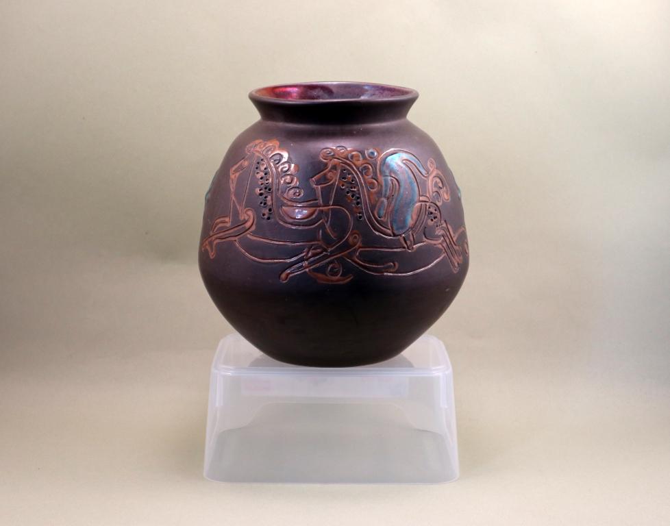 Ваза Сказочный конь XX век Грузинская майолика Грузия Интерьер Цветы