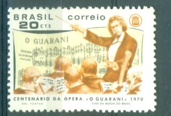Бразилия 1970 г. 100-летие оперы "О Гуарани"  негашеная**