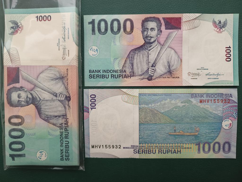 Индонезия 1000 рупий 2013 год Ф107 ПРЕСС UNC ОПТ БАНКНОТ