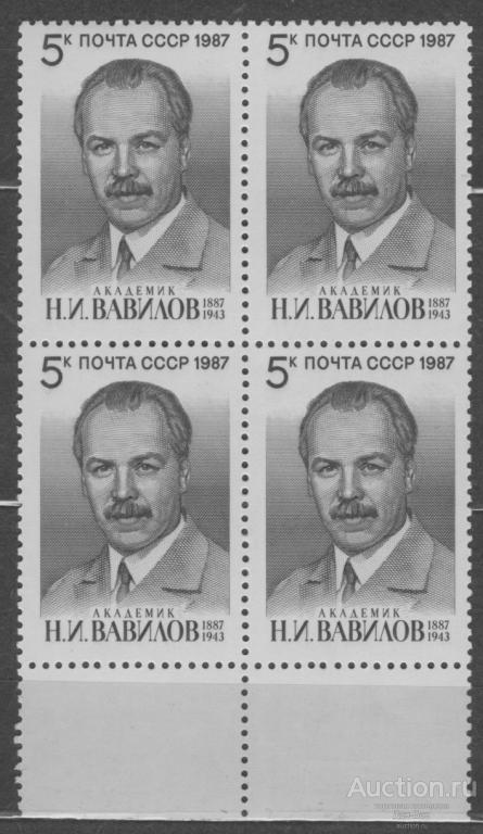 СССР 1987 СК  5825 **  КВАРТ ПОЛЕ ВАВИЛОВ ПЕРСОНАЛИИ