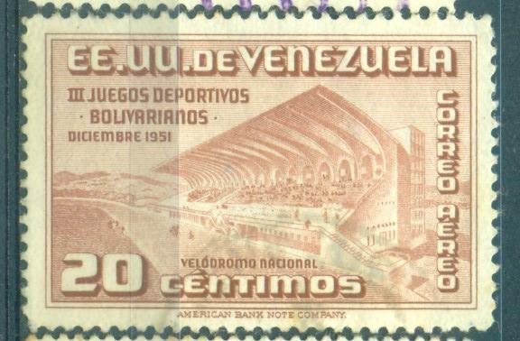 Венесуэла 1951 г. Национальный ипподром в Каракасе гашеная