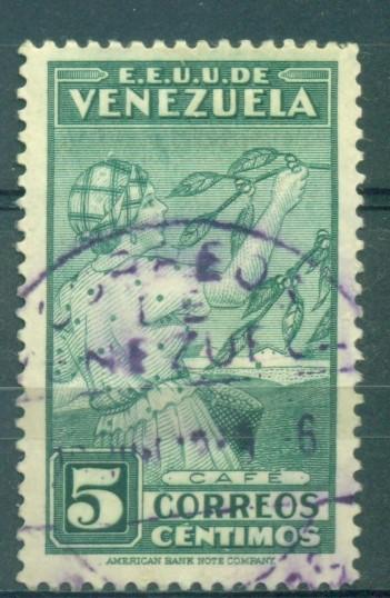 Венесуэла 1938 г. стандарт  Сбор кофе гашеная