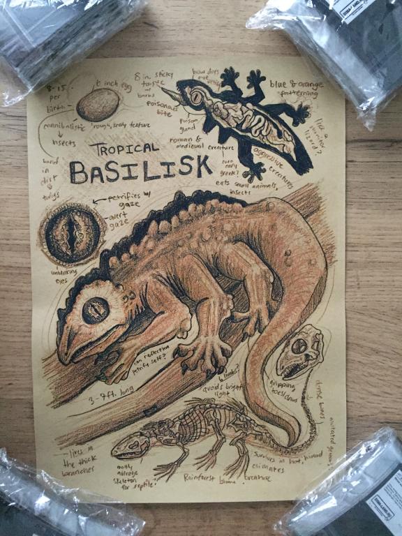 Tropical Basilisk постер плакат 21х30 см