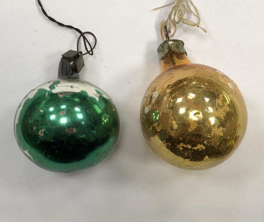 Новогодняя елочная игрушка Шар диаметр 4 см СССР