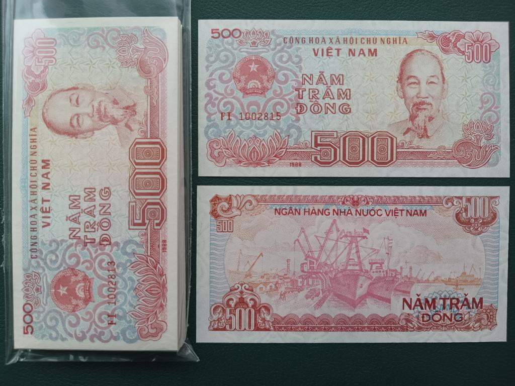Купюра Банкнота Вьетнам 500 донг 1988 год Ф107 ПРЕСС UNC ОПТ БАНКНОТ