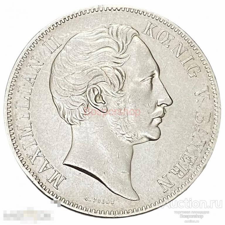 Германия, Бавария 2 талера 1856 г. (Исторические талеры Баварии - Возведение памятника Максимилиану) 
