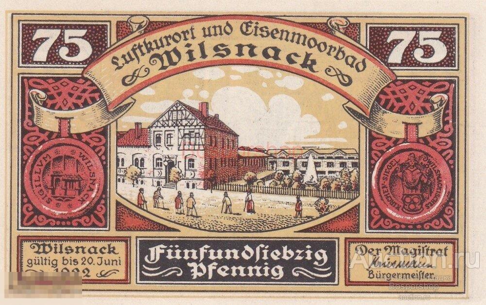 Германия (Веймарская Республика) Вильснак 75 пфеннигов 1922 г. (№8) (2) 