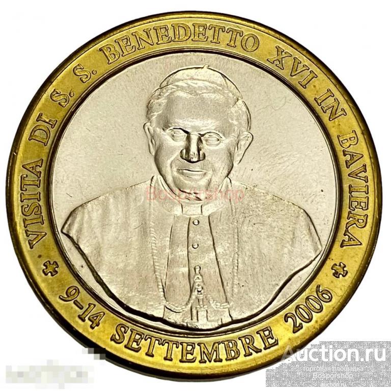 Ватикан, настольная медаль "Папа Бенедикт XVI. Визит в Баварию" 2006 г. 