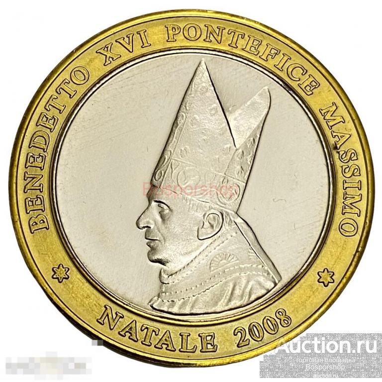 Ватикан, настольная медаль "Папа Бенедикт XVI. Рождество" 2008 г. 