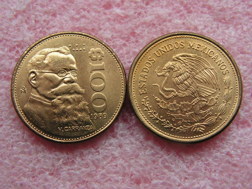 Мексика 100 песо 1989 unc