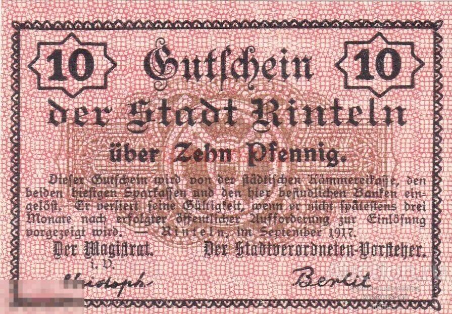 Германия (Германская Империя) Ринтельн 10 пфеннигов 1917 г. 