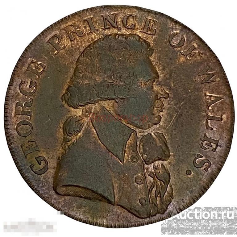 Великобритания, Суссекс 1/2 пенни 1794 г. (Принц Уэльский) 