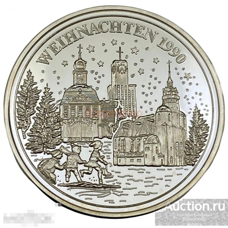 Германия, настольная медаль "Рождество 1990" 1989 г. 