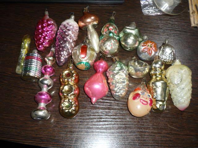 Набор елочных игрушек стекло СССР 18 штук