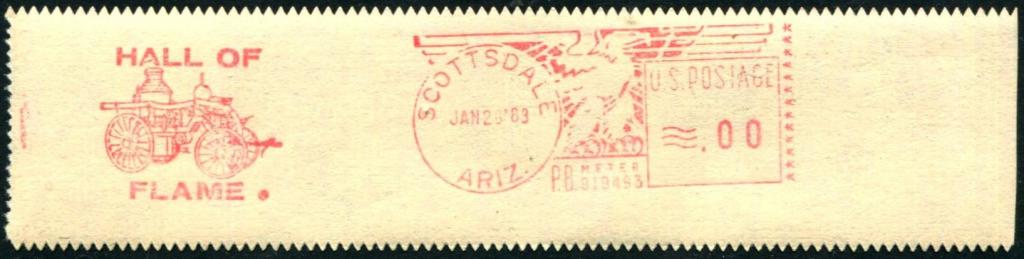 ПОЖАРНАЯ ОХРАНА США 1983 автоматная марка франкотип ** MNH пожарная машина помпа насос