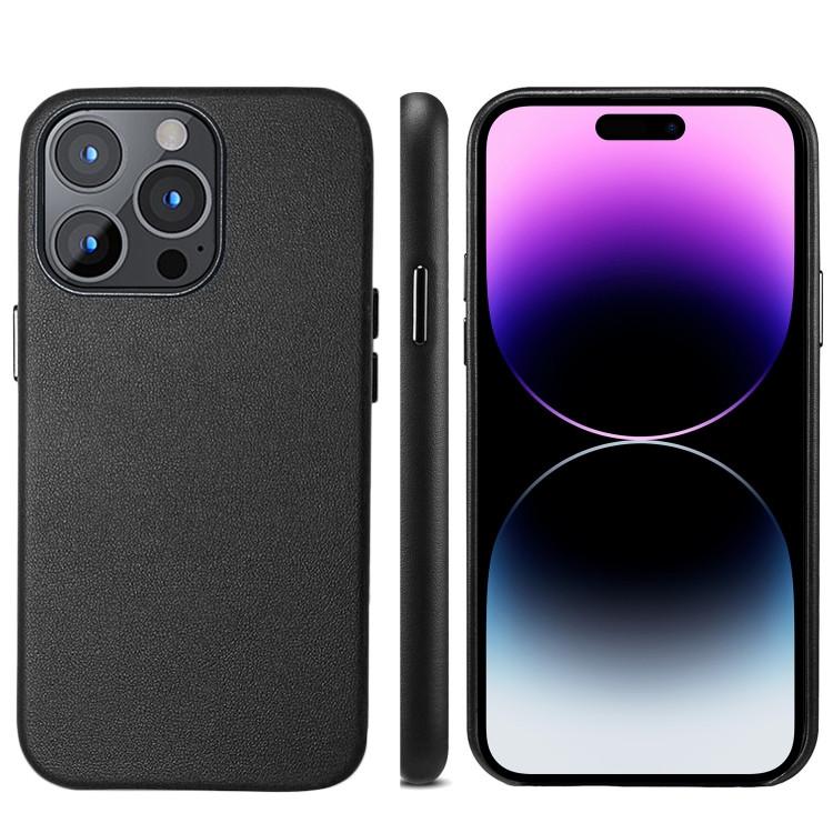 Кожаный чехол накладка для iPhone 14 Pro (Black)