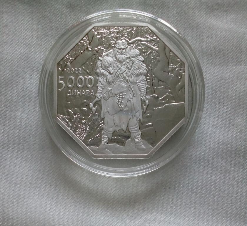Государство Скордисков 5000 динаров 2022 год посеребрение пруф в капсуле