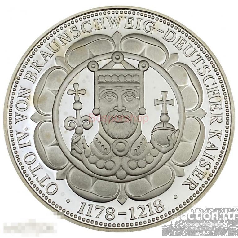 Германия, настольная памятная медаль "Кайзеры и короли Германии. Отто IV" 1992 г. 