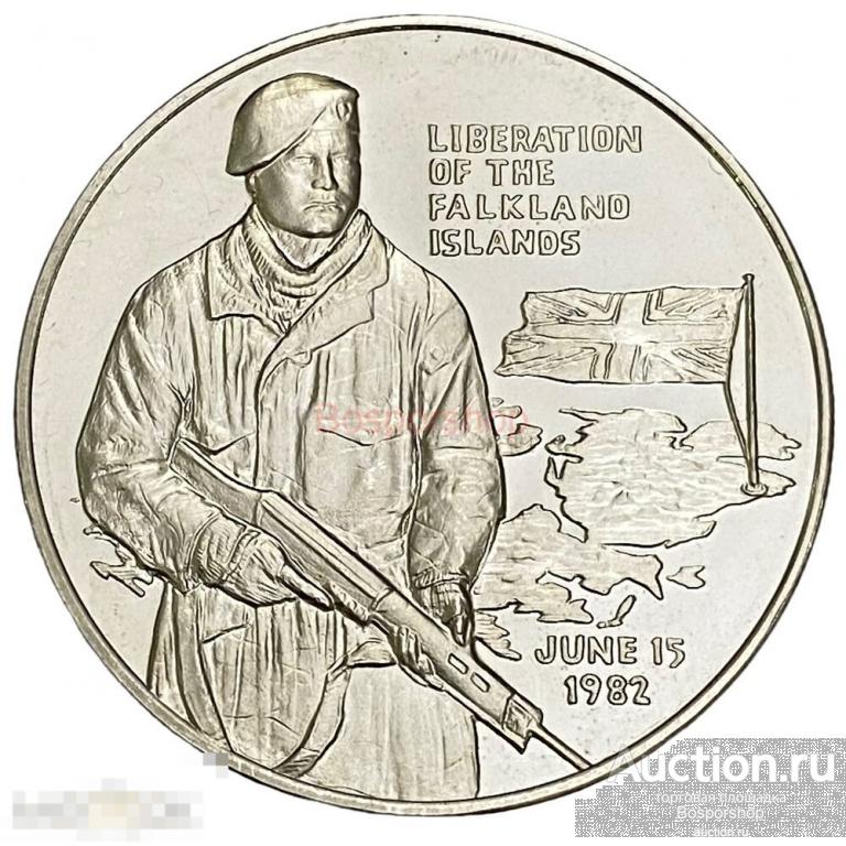 Фолклендские острова, настольная медаль "Освобождение Фолклендских островов" 1982 г. 