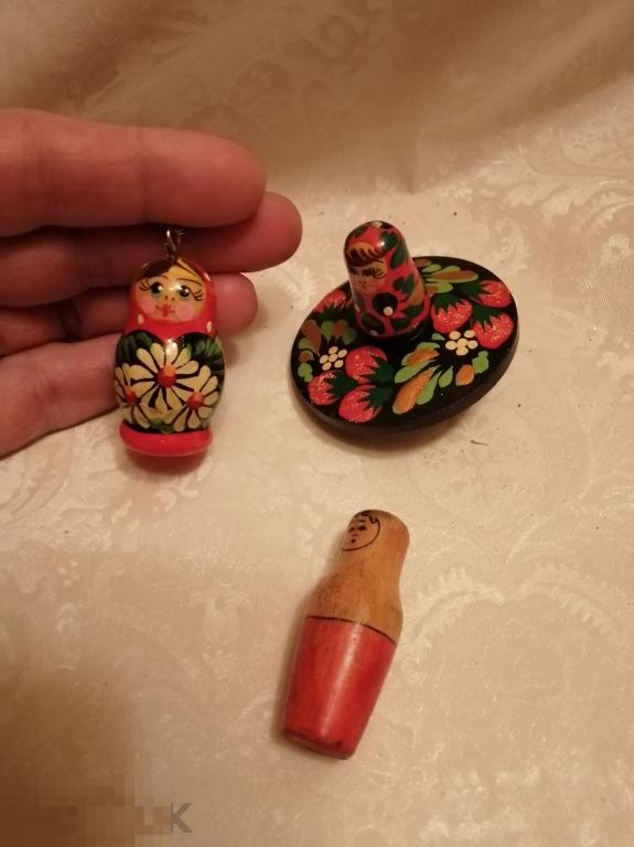 Деревянный лот матрешка,брелок,юла,ручная роспись, хохлома. (сувениры). 