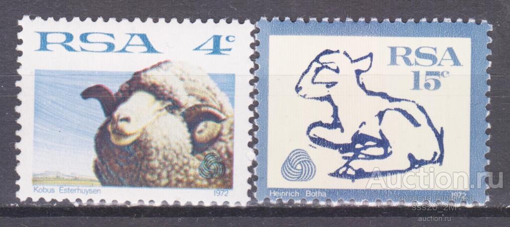 ЮАР 1972 баран меринос и ягненок Mi420Y,430Y MNH