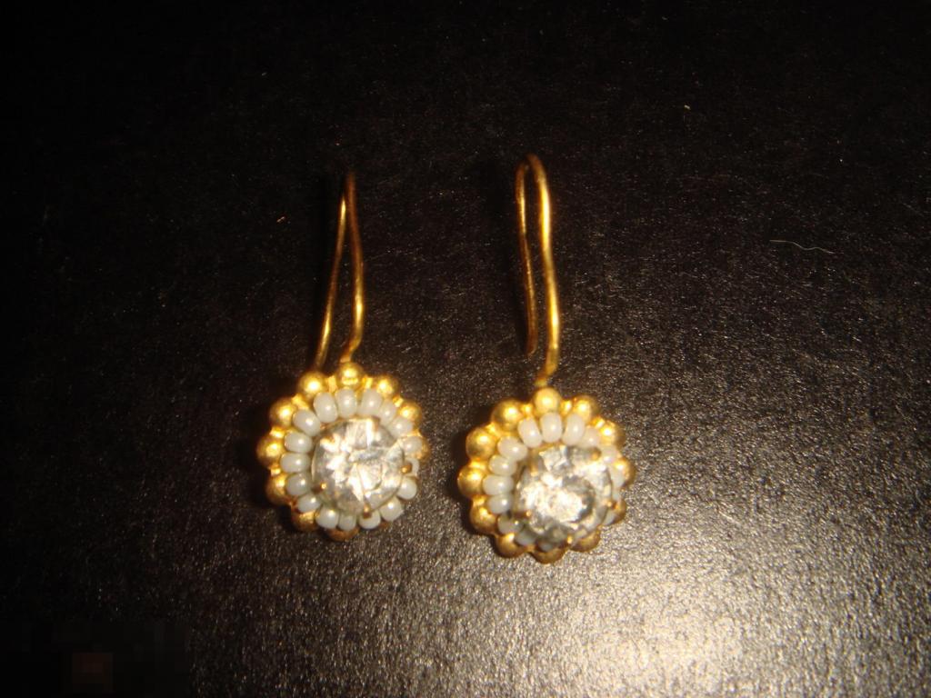 Винтажные  серьги (под бриллиант с жемчугом)..(Б.-2). 