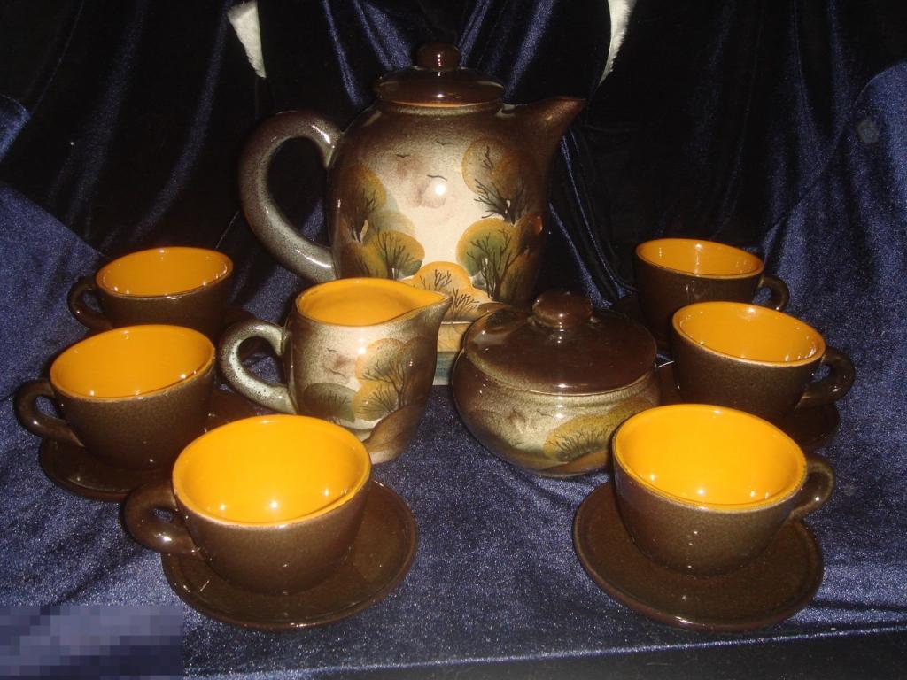 Керамический кофейный набор.Ручная роспись.СССР. 