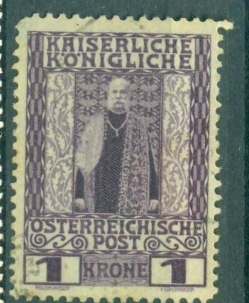 Австрия 1908, г.  стандартный выпуск Кайзер Франц-Иосиф гашеная