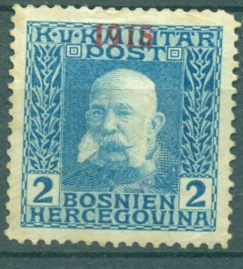 Австрия 1918, г.  выпуск для Боснии и Герцеговины надпечатка негашеная* ЧБК