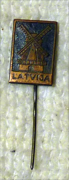 Значок Латвия Latvija тяжелый металл СССР