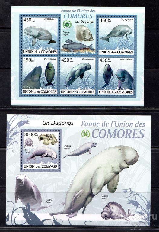 2009 год . Коморы. Водяные коровы 2 Блока  чистая**