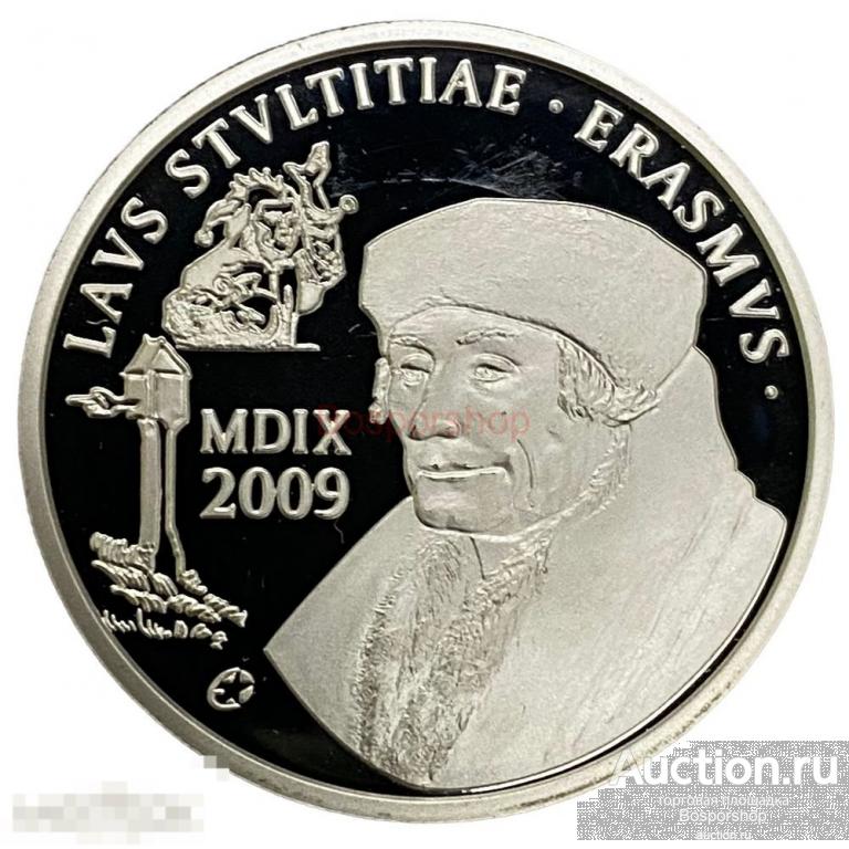 Бельгия 10 евро 2009 г. (Эразм Роттердамский) (Proof) (2) 