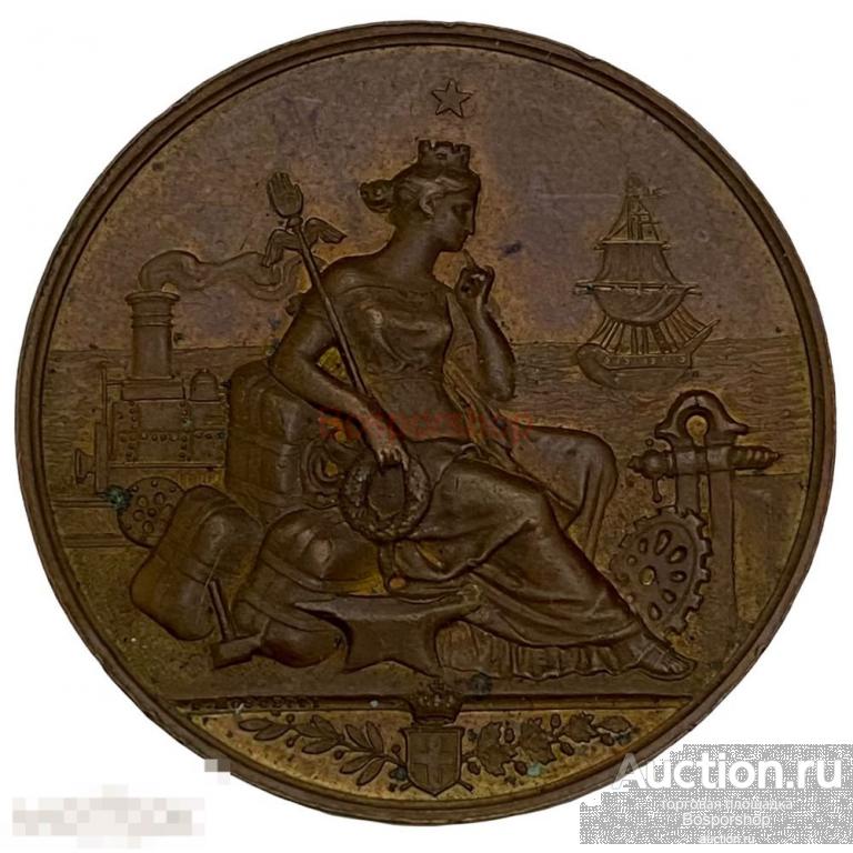 Италия, настольная медаль "Международная выставка в Милане. Образовательная выставка" 1906 г. 