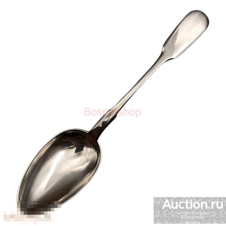 Серебряная столовая ложка, 0.84 проба, 1908-1917 гг., (НЕТ) Российская Империя 